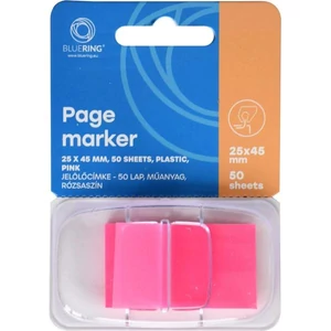 Jelölőcimke 25x45mm pink műanyag 50 lap