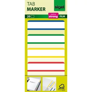Jelölőcímke Sigel 50x38mm fehér szélű erősített 4x5db, v.szín Irodai kiegészítők