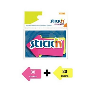 Jelölőcímke Stick N nyíl, műanyag, 2x30lap, 76x50mm neon színek