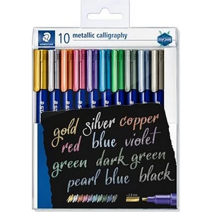 Kalligrafikus marker Staedtler Design Journey Metallic Calligraphy 10 különböző metál szín