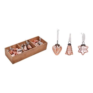 Karácsonyi 5cm dísz antik 20' pink 5x5x2cm üvegből fenyődísz kézzel festett nehéz üvegből