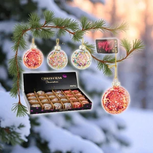 Karácsonyfa dísz Üveg macaron 3féle KPM25