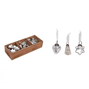 Karácsonyi 5cm dísz antik 20' silver 5x5x2cm üvegből fenyődísz kézzel festett nehéz üvegből exkluzív te
