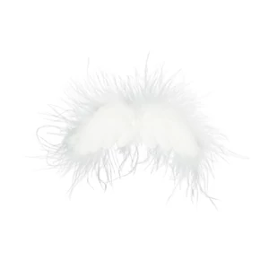 Karácsonyi dekor 24' Angyalszárny textil, 8 cm, fehér, S/3