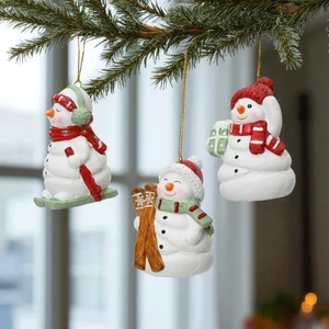 Karácsonyi dekor akasztós 24' hóember, 3 féle 6.1cmx6.7cmx9.7cm sdkae