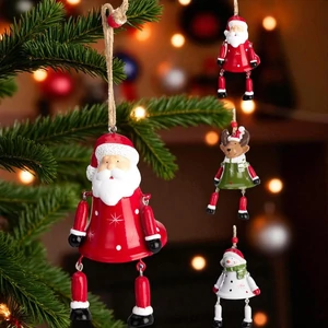 Karácsonyi dekor akasztós Csengő, 10cm, mikulás, hóember, szarvas KPM25