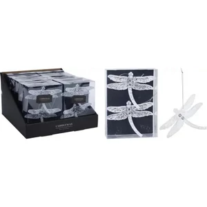Karácsonyi dekor akasztós szitakötő, 10cm 2db/set kpm
