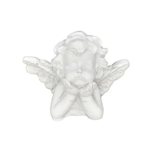 Dekor angyal könyöklő poly, 4,7x2,1x3,6cm fehér, 3db/szett