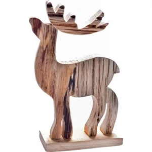 Karácsonyi dekor fa figura rénszarvas natúr fa talppal, 12x22cm Karácsonyi álló asztal dekor Dekor trend