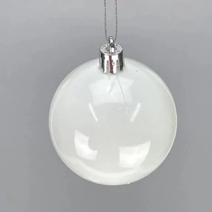 Karácsonyi dekor Fehér díszíthető gömb 6cm 6db/doboz