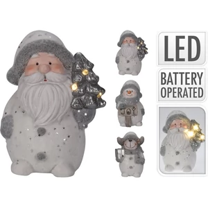 Karácsonyi dekor figura '23 15cm, ledes 3 féle hóember glitteres kpm