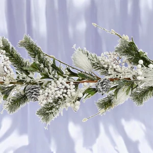Karácsonyi dekor girland 24' beltéri, fehér 180cmx9cm sdkae