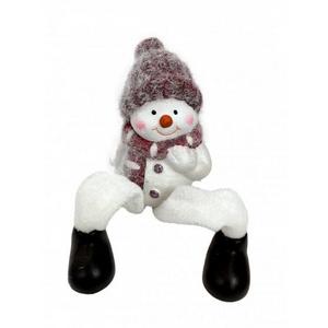 Karácsonyi dekor hóember lógólábú, 16cm 
