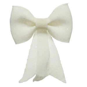 Karácsonyi dekor masni 24' glitteres fehér 2.5cmx12cmx14cm sdkae
