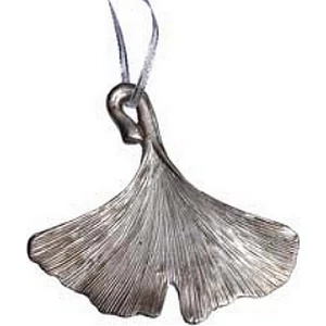 Karácsonyi dekor poly 11x10cm Ginko levél fehér arany akasztós Karácso Karácsonyi dekoráció dekor trend 2019/20