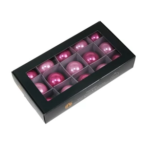 Karácsonyi gömb 24' üveg 4 cm pink opal S/15