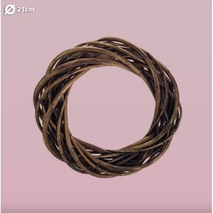 Koszorú vesszőBARNA 25CM Koszorú méret: 35cm