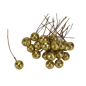 Karácsonyi gyöngy pick 1cm Gyöngy betűzős arany 24db/csomag