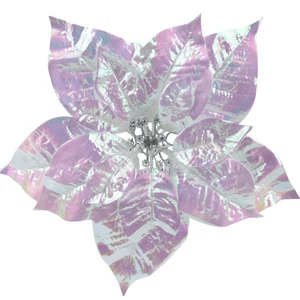 Mikulásvirág karácsonyi 24' csiptetős, fényes 25cmx25cmx8cm sdkae
