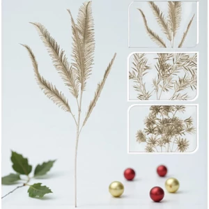 Karácsonyi pick dekor '24 Dísznövény 3 féle pezsgő 82cm ág Glitter kpm