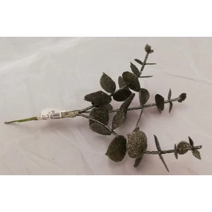 Karácsonyi pick Dekorág 23cm glitteres Eukaliptusz arany bronz pezsgő szálas dekor Művirág