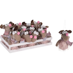 Karácsonyi rénszarvas figura 8x15cm 2féle mintával kézzel varrott textil figura
