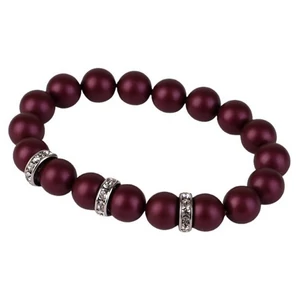 Karkötő  SWAROVSKI® gyöngyből bíborlila fehér rondella kristállyal 10mm ART CRYSTELLA® M