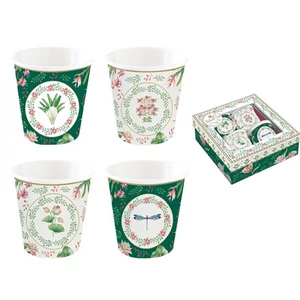 Pohár kávés kávéspohár Botanic chic porcelán 4db-os 100ml , dobozban