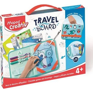 Készségfejlesztő készlet Maped Creativ Travel Board törölhető tábla átlátszó, táskával, állati móka