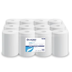 Kéztörlő 2 rétegű 100% cellulóz 12 tekercs/karton 14 CF Strong Lucart_861093J fehér