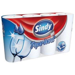 Kéztörlő hengeres Sindy újrahasznos 2rétegű 4tekercs/csomag 2rétegű 4tek/csom