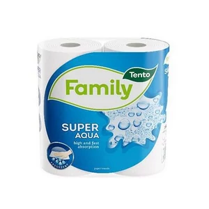 Kéztörlő tekercses 2 2 rétegű TENTO Family Super Aqua fehér