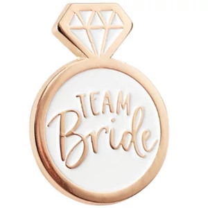Party kitűző "Team Bride rose gold