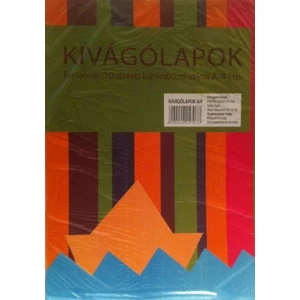 Kivágólap színesA4 70g/m2 10különböző szín origámi lap iskolaszezonos termék (10ív/csom)