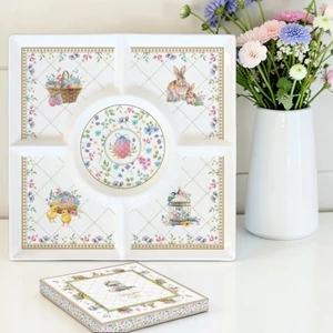 Kínálótálca porcelán 25x25cm, Spring Bloom dobozban,