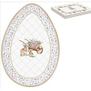 Kínálótálca porcelán 30x21cm, Spring Bloom tojás formájú dobozban,