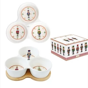 Kínálótálka szett porcelán 3db-os 20,5x17cm Nutcracker dobozban
