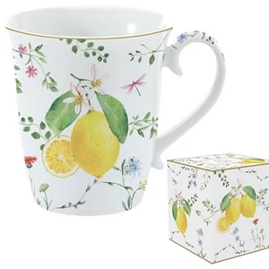 Bögre porcelán 2,7dl Fleurs et Citrons- citrom dobozban