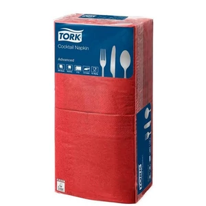 Koktélszalvéta 45661 hajtogatott 2 rétegű 23,8x24cm Advanced TORK  Cocktai  vörös
