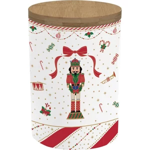 Konyhai tároló Porcelán Nutcracker Twist bambusz fedéllel, 11x16cm, dobozban