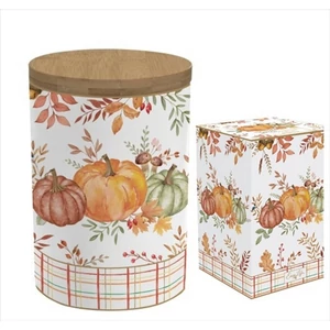Konyhai tároló porcelán Harvest bambusz fedéllel, 11x16cm, dobozban