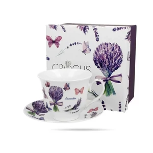 Csésze+alj Porcelán 250ml dobozban, Violet