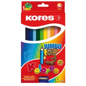 Színes ceruza 12 Kores Jumbo/vastag háromszögű 12színű Írószerek KORES 93512