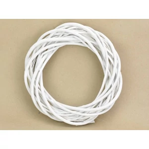 Koszorú vesszőből 25cm fehér 25cm