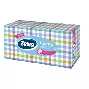 Kozmetikai kendő ZEWA 3rétegű 90db Family illatmentes