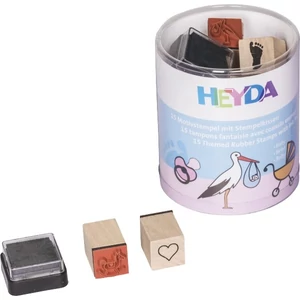 Kreatív nyomda készlet Heyda gyermekeknek+fekete bélyegzőpárnával Baby