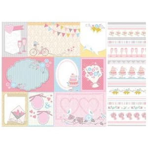 Kreatív papír Scrapbooking 2oldalas pasztell minták 30,5x30,5cm