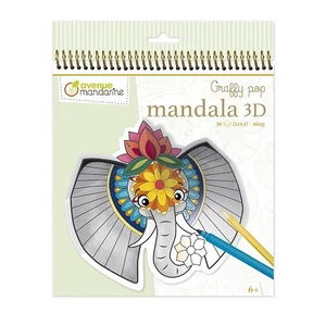 Kreatív színező spirálos Avenue Mandarine Graffy Pop Mandala 3D, spirálos, A szavanna állatai GY106C