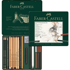 Faber-Castell grafitkréta művészkréta szett 21db fémdoboz AG-Pitt prémium minőségű termék 112976