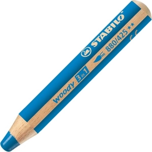 Színes ceruza 10 Stabilo Woody 3in1 vastag kerek kék Írószerek STABILO 880/425